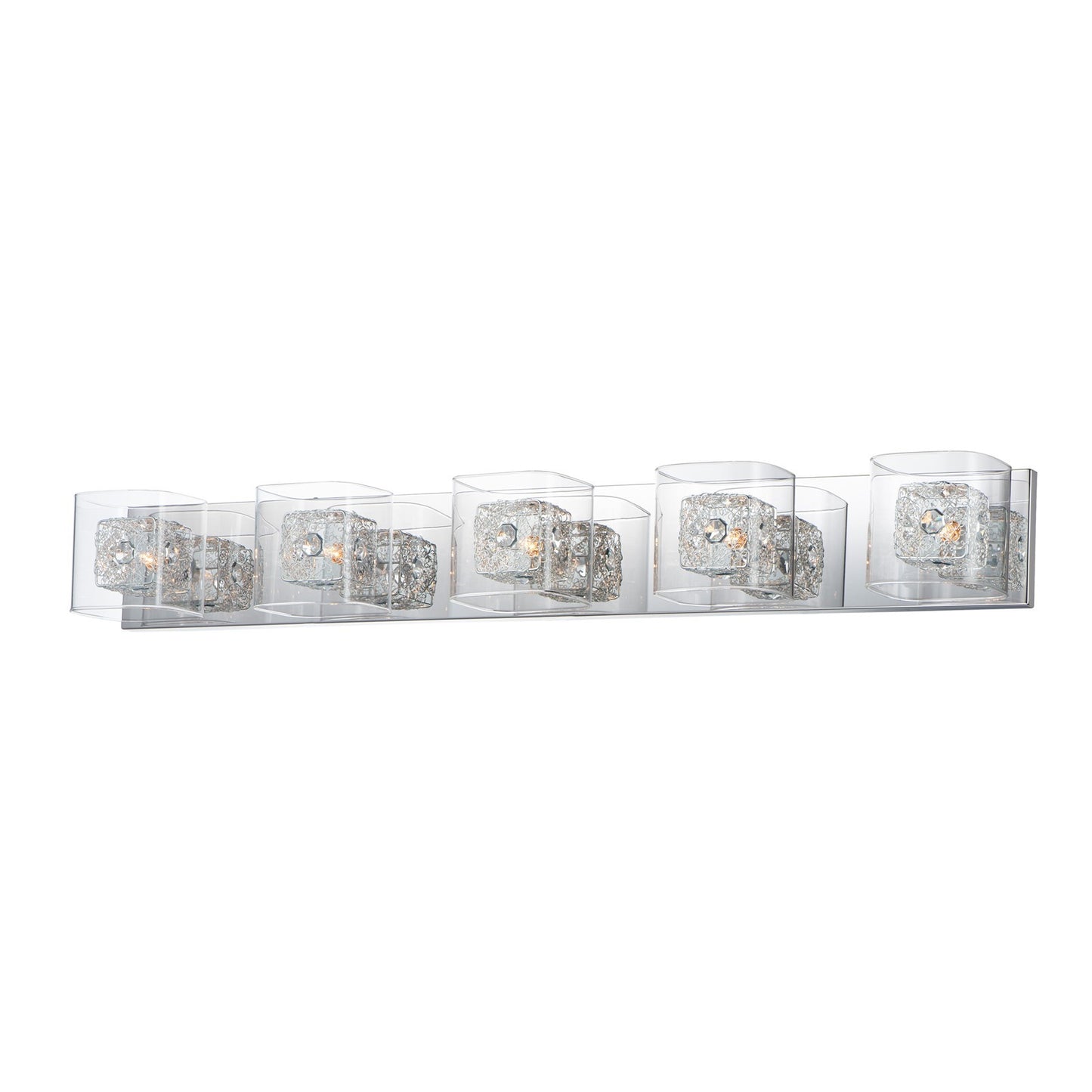 ET2 Gem 5-Light Bath Vanity With PC Shade, Polished Chrome