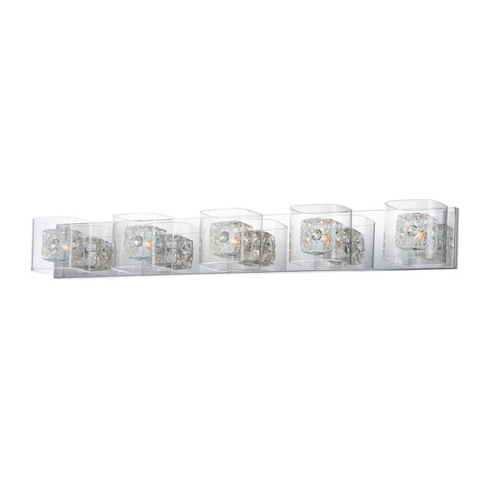 ET2 Gem 5-Light Bath Vanity With PC Shade, Polished Chrome