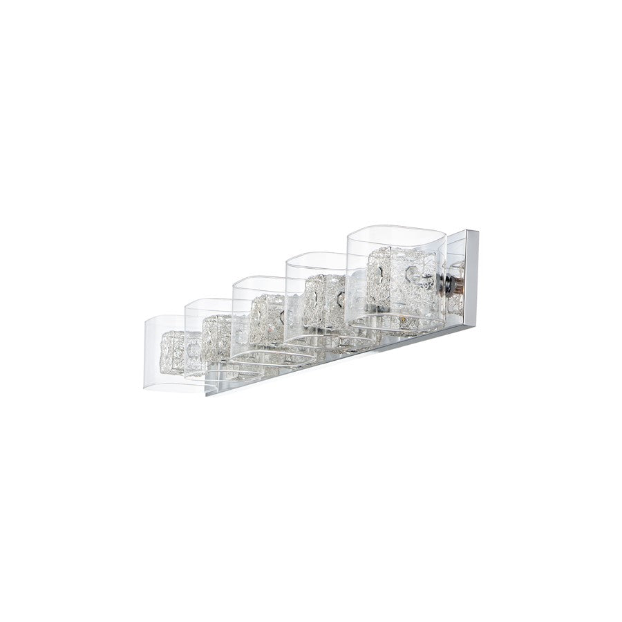 ET2 Gem 5-Light Bath Vanity With PC Shade, Polished Chrome