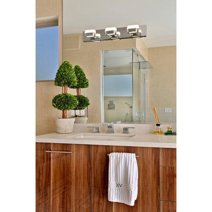 ET2 Lighting Volt 3 Light LED Vanity, Polished Chrome