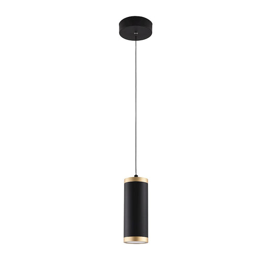 ET2 Lighting Cuff 1 Light Pendant, Black/Gold