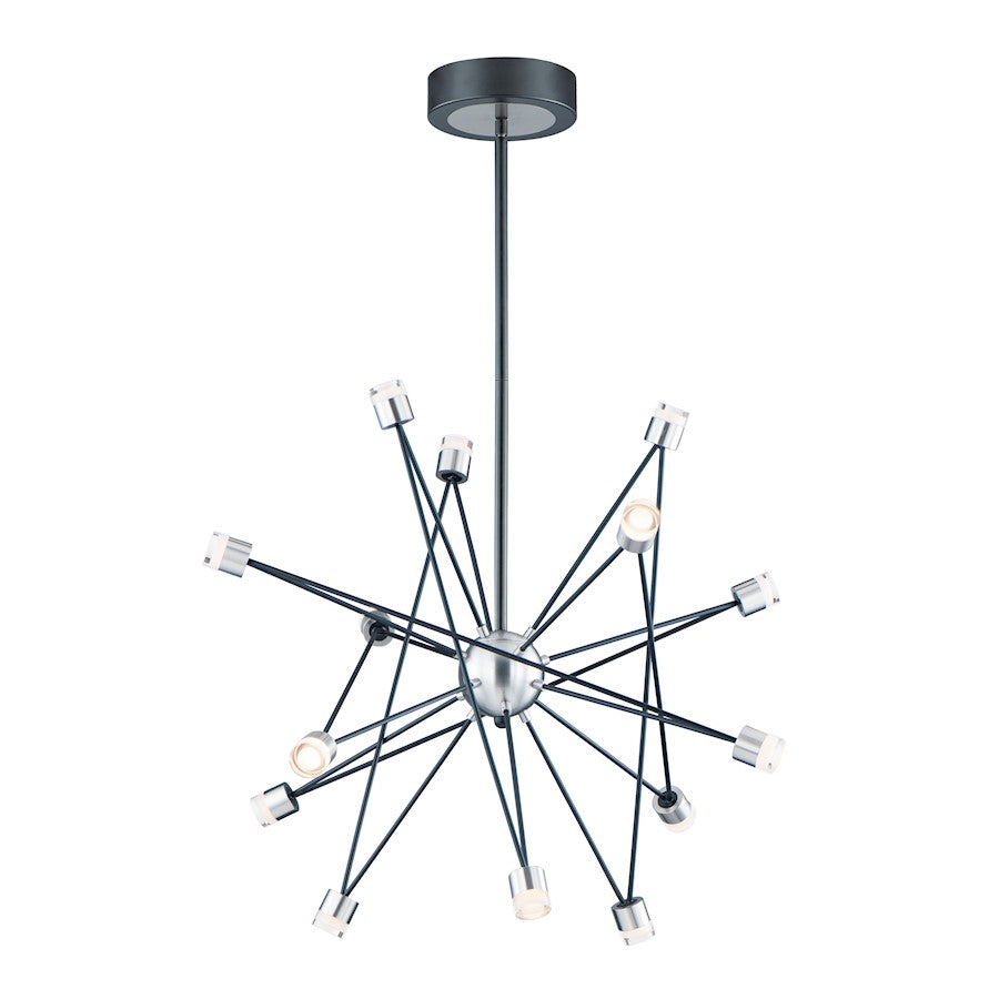 ET2 Lighting Phaeton LED 14-Light Chandelier in Black/Brushed Aluminum