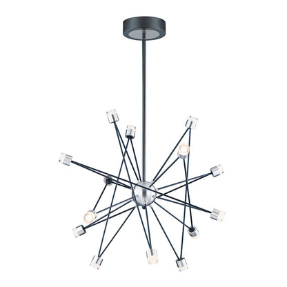 ET2 Lighting Phaeton LED 14-Light Chandelier in Black/Brushed Aluminum