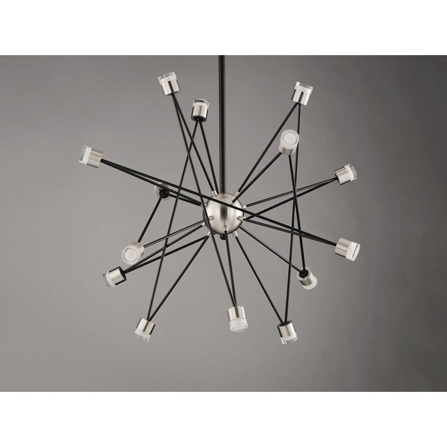 ET2 Lighting Phaeton LED 14-Light Chandelier in Black/Brushed Aluminum