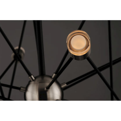 ET2 Lighting Phaeton LED 14-Light Chandelier in Black/Brushed Aluminum