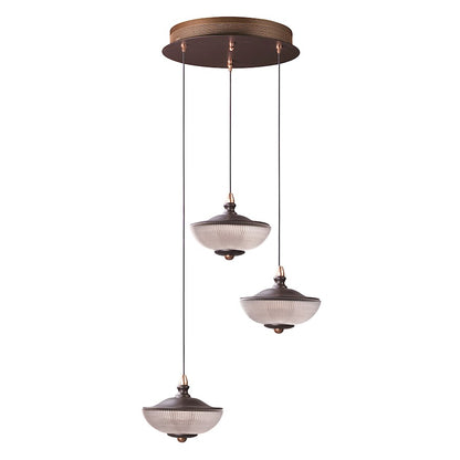 ET2 Lighting Bella 3 Light Pendant, Bronze/Gold