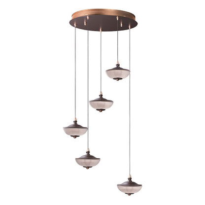 ET2 Lighting Bella 5 Light Pendant, Bronze/Gold