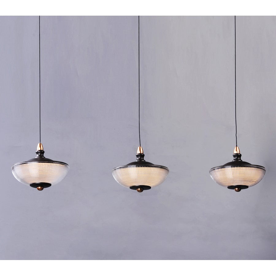 ET2 Lighting Bella-3 Light Linear Pendant, Bronze/Gold