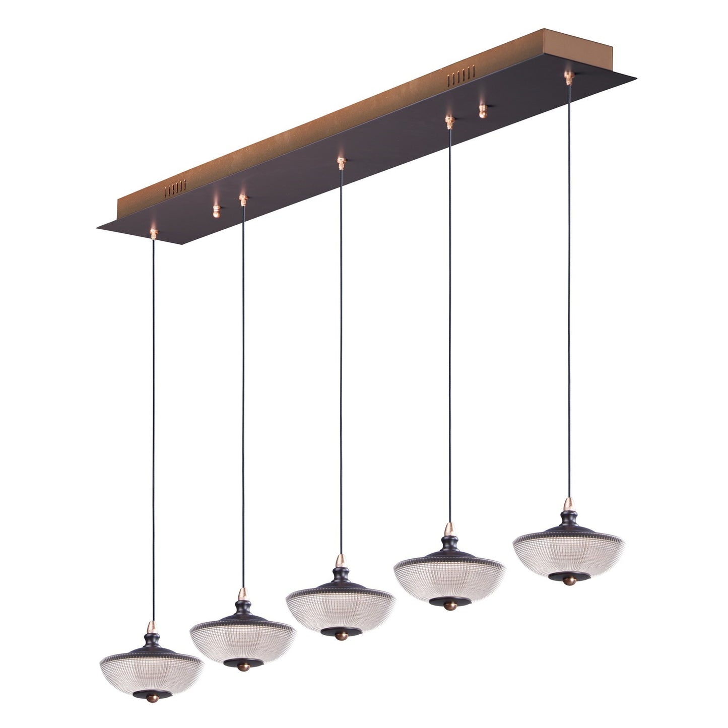 ET2 Lighting Bella-5 Light Linear Pendant, Bronze/Gold