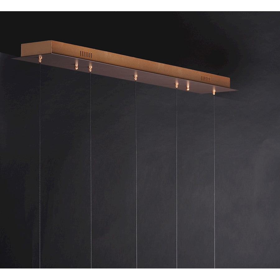 ET2 Lighting Bella-5 Light Linear Pendant, Bronze/Gold