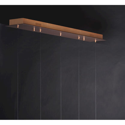 ET2 Lighting Bella-5 Light Linear Pendant, Bronze/Gold
