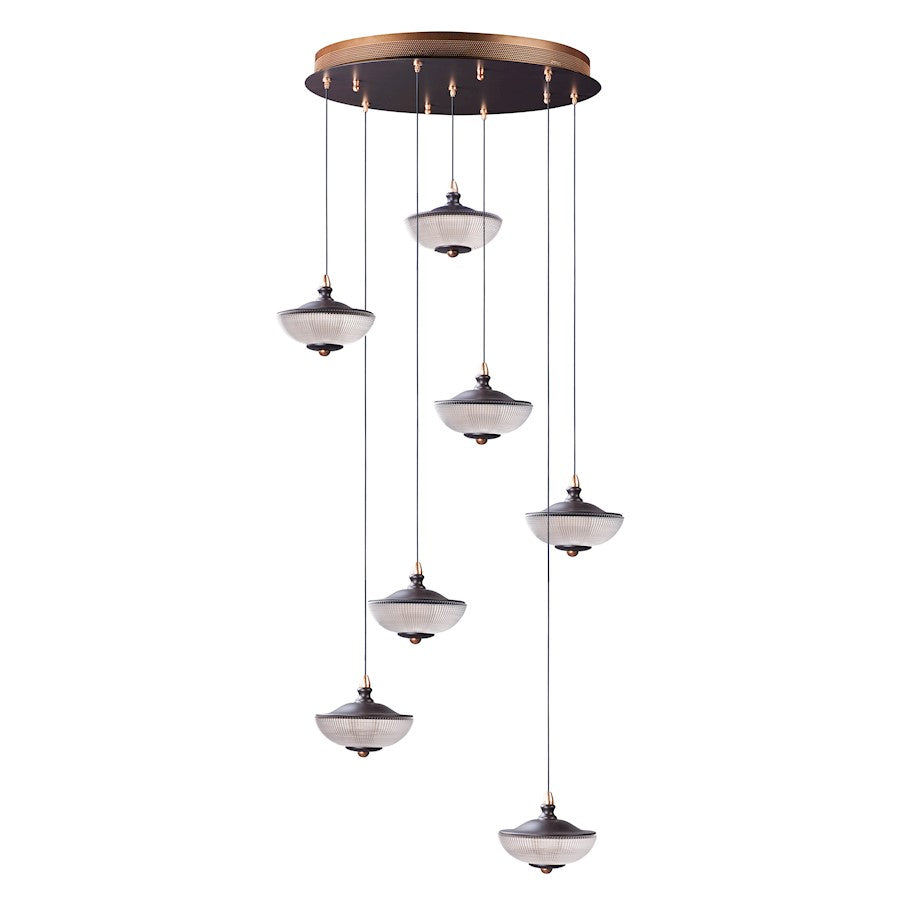 ET2 Lighting Bella 7 Light Pendant, Bronze/Gold