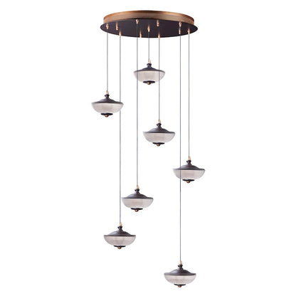 ET2 Lighting Bella 7 Light Pendant, Bronze/Gold