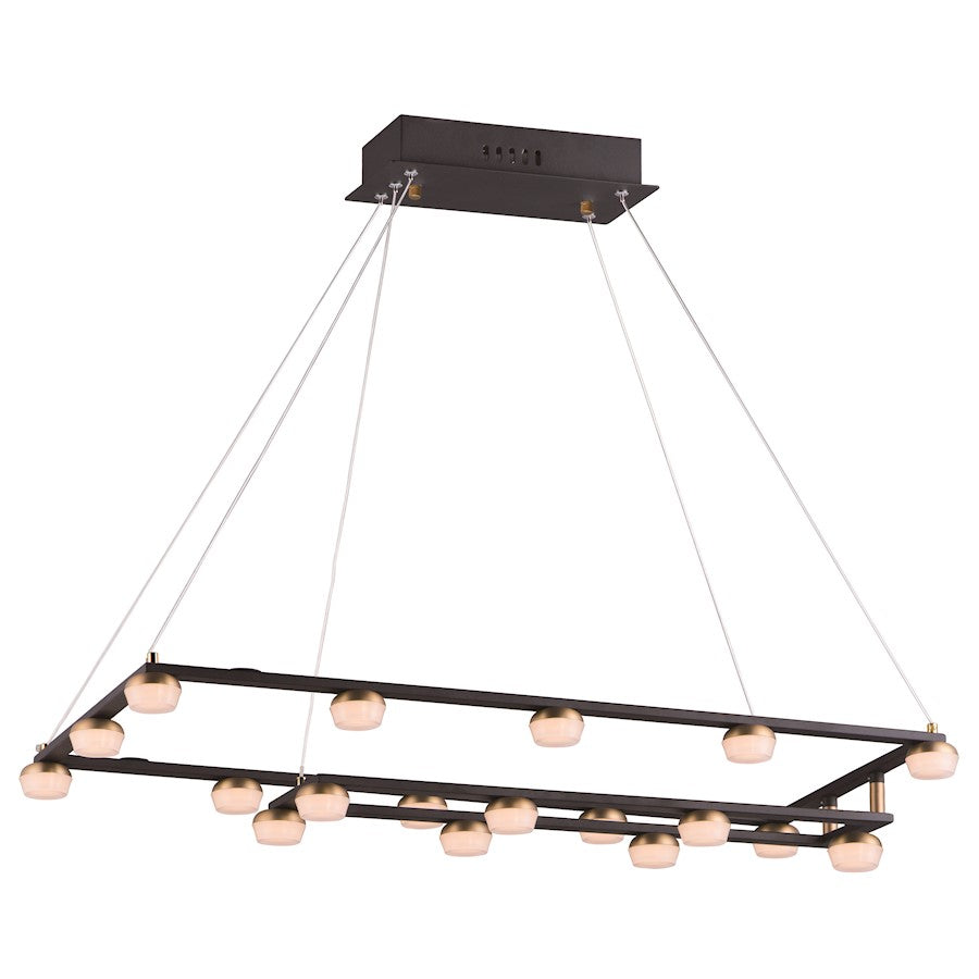 ET2 Lighting Button 19 Light Suspension Pendant, Black/Gold