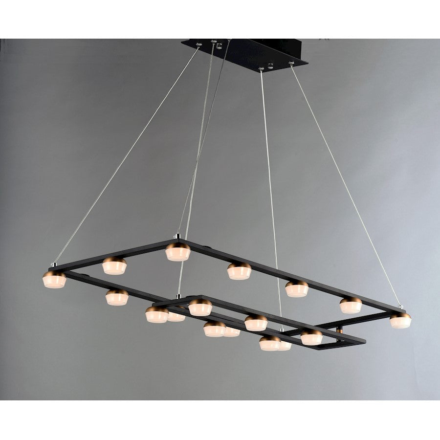 ET2 Lighting Button 19 Light Suspension Pendant, Black/Gold
