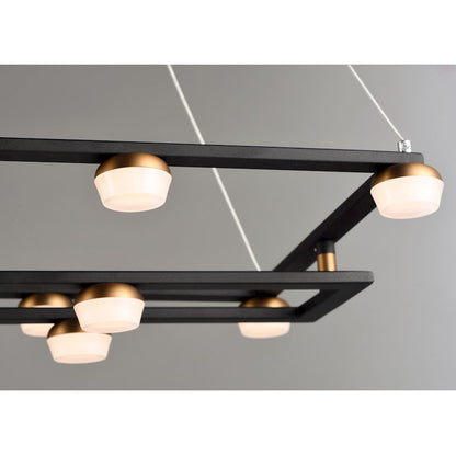 ET2 Lighting Button 19 Light Suspension Pendant, Black/Gold