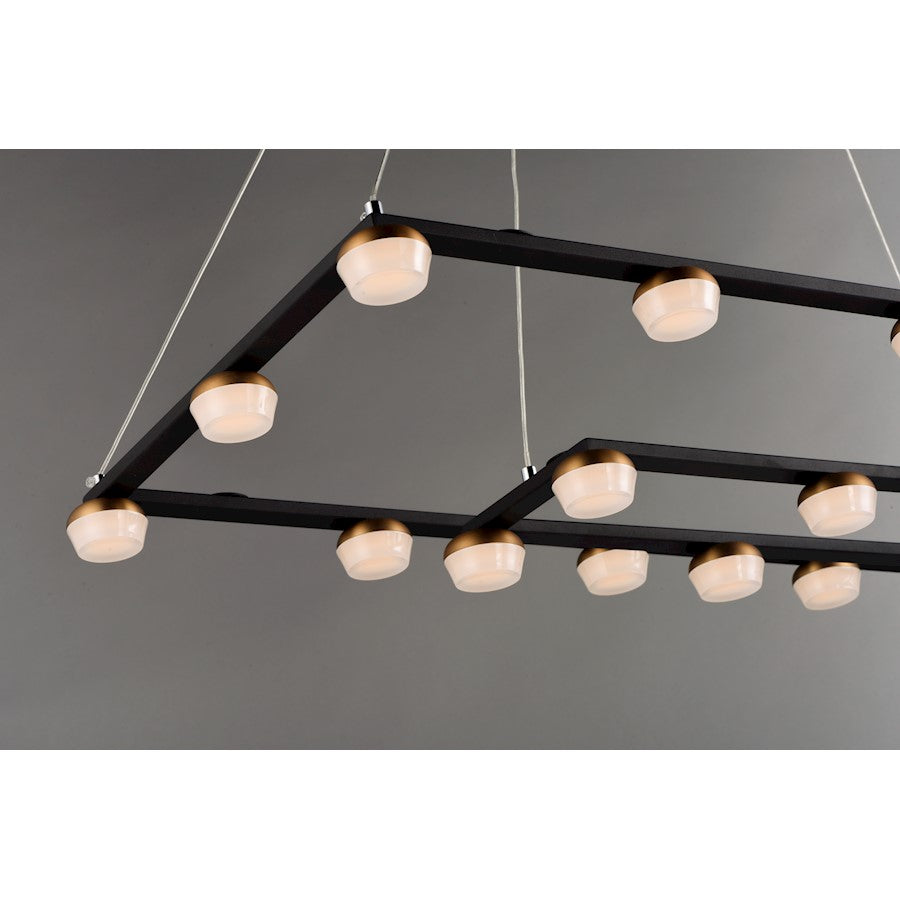 ET2 Lighting Button 19 Light Suspension Pendant, Black/Gold