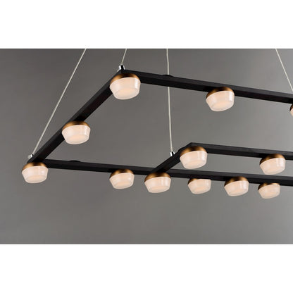 ET2 Lighting Button 19 Light Suspension Pendant, Black/Gold
