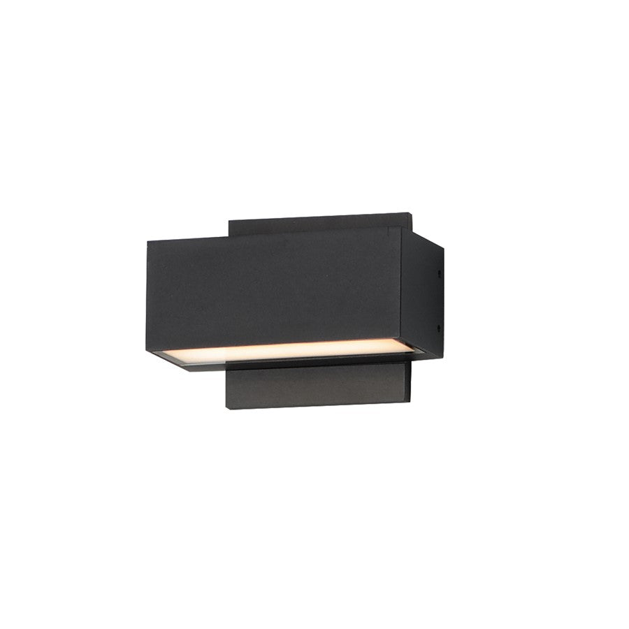 ET2 Lighting Blok 2-Light 6.75" LED Outdoor Wall Sconce, Black - E23217-BK