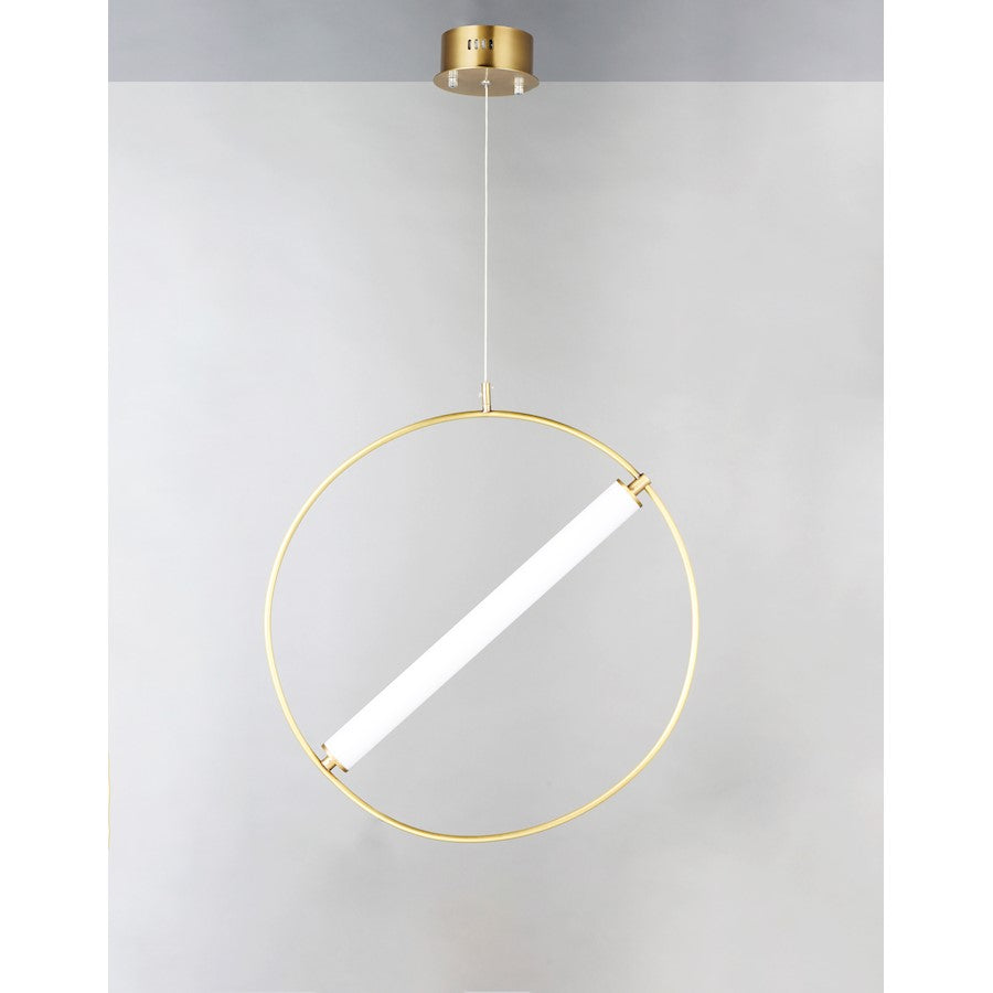 ET2 Lighting Flare-Single Pendant, 16W, Black/Soft Gold