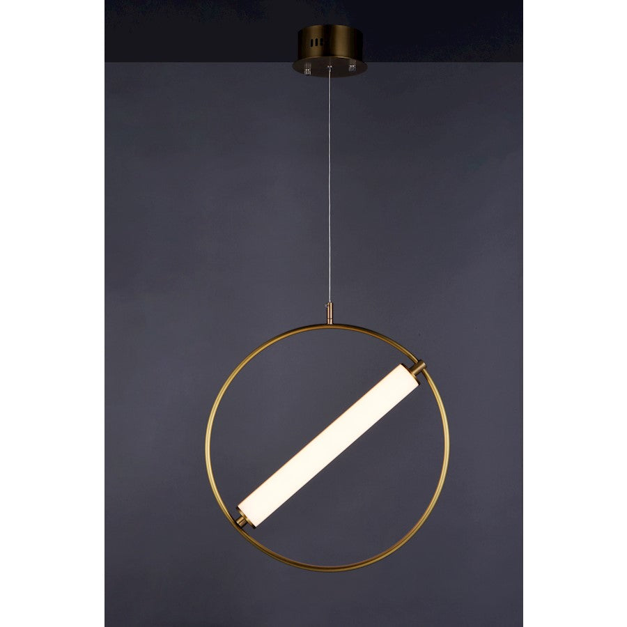 ET2 Lighting Flare-Single Pendant, 16W, Black/Soft Gold