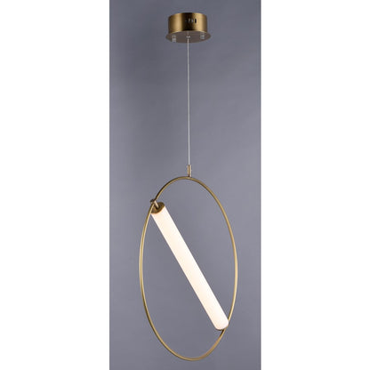 ET2 Lighting Flare-Single Pendant, 16W, Black/Soft Gold