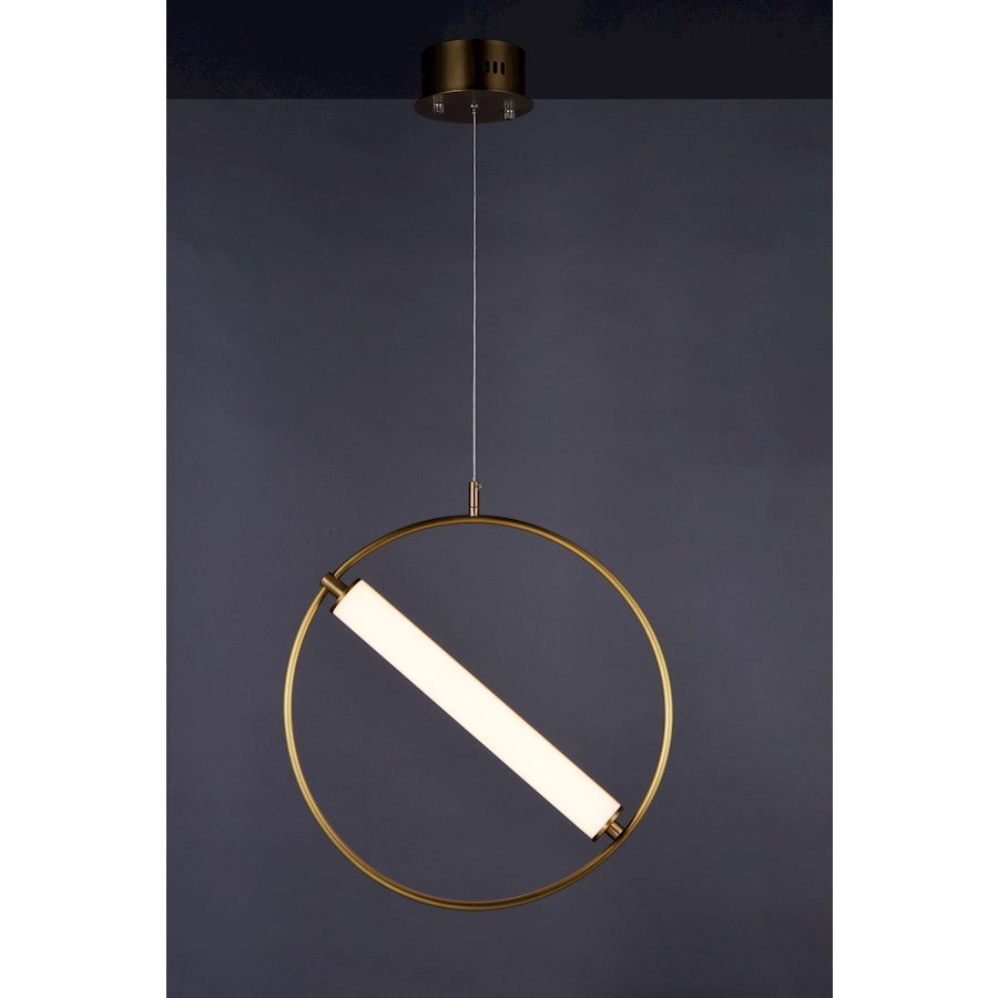 ET2 Lighting Flare-Single Pendant, 20W, Black/Soft Gold