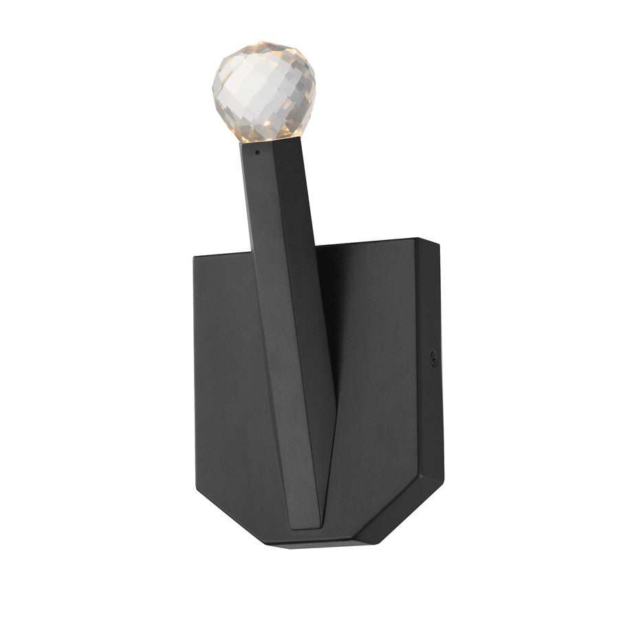 ET2 Lighting Allumettes 1 Light Wall Sconce, Black/Clear Crystal - E23341-122BK