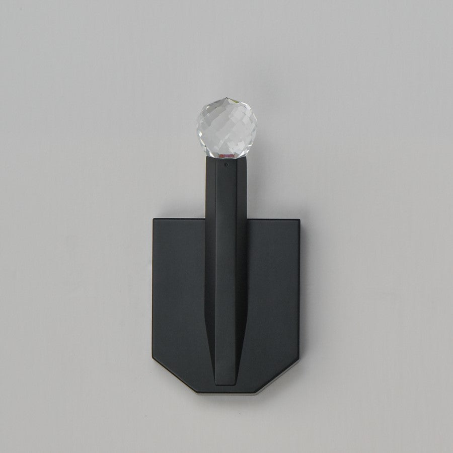 ET2 Lighting Allumettes 1 Light Wall Sconce, Black/Clear Crystal