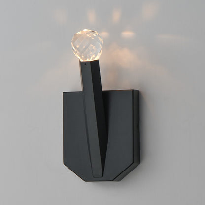 ET2 Lighting Allumettes 1 Light Wall Sconce, Black/Clear Crystal