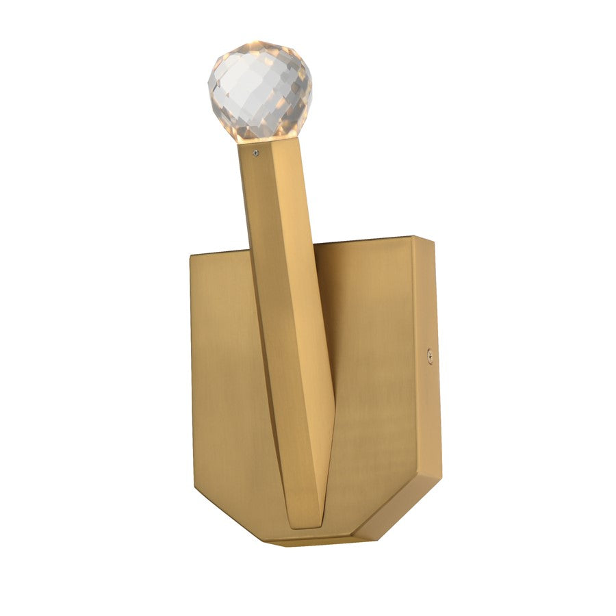 ET2 Lighting Allumettes 1 Light Wall Sconce, Gold/Clear Crystal - E23341-122GLD