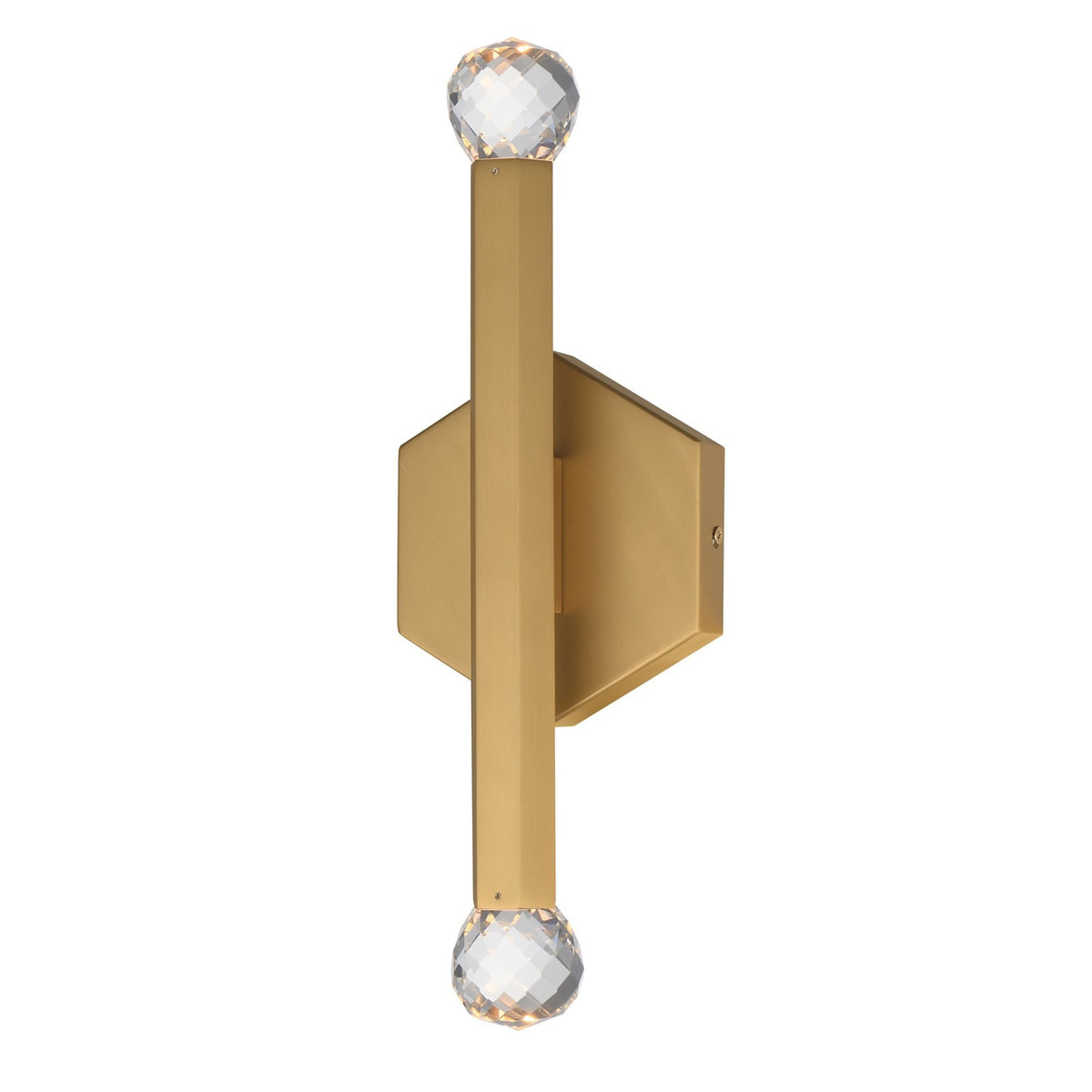 ET2 Lighting Allumettes 2 Light Wall Sconce, Gold/Clear Crystal