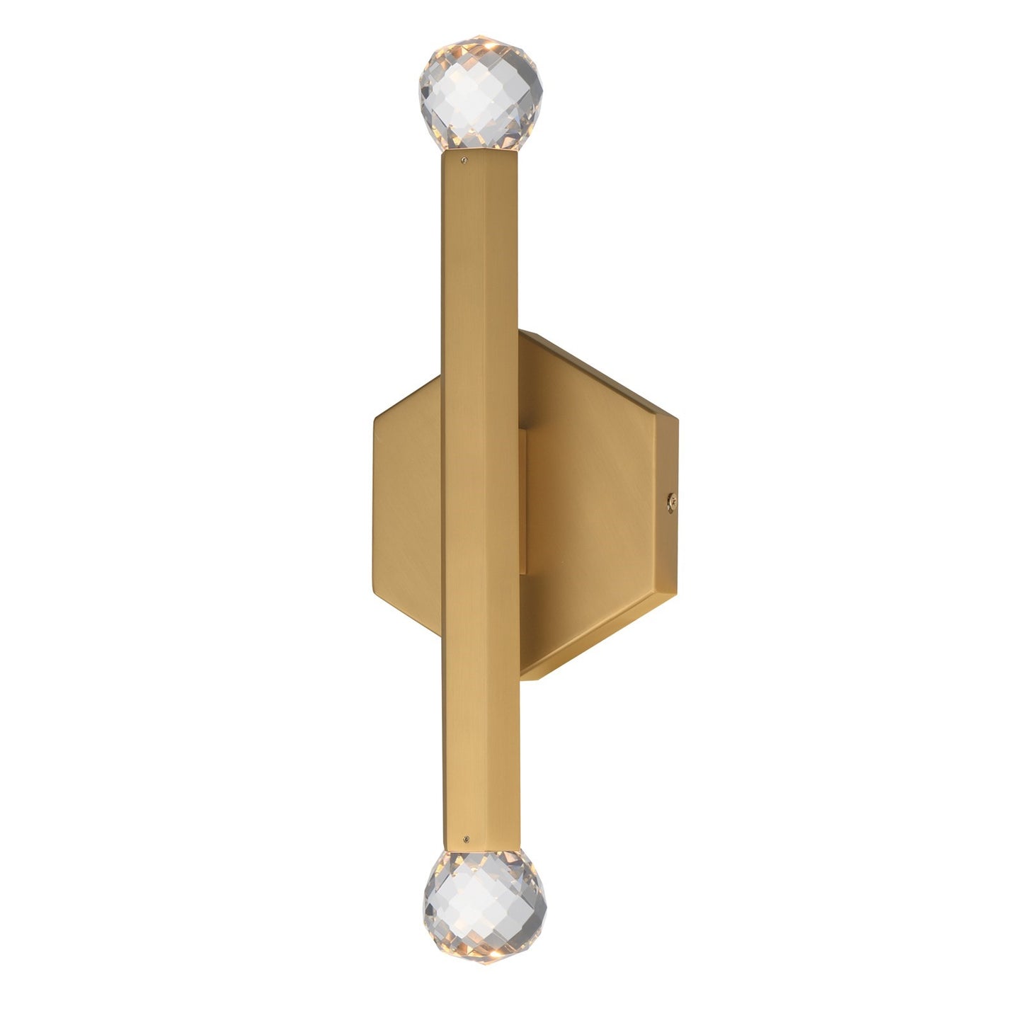 ET2 Lighting Allumettes 2 Light Wall Sconce, Gold/Clear Crystal
