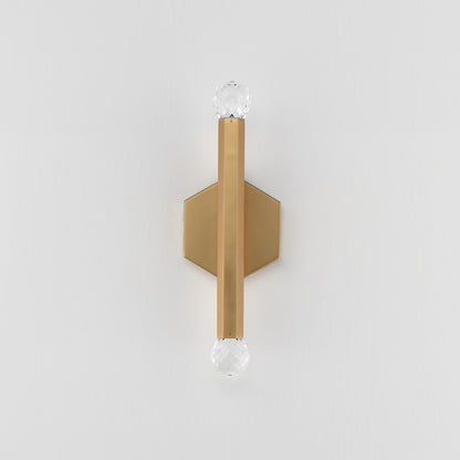 ET2 Lighting Allumettes 2 Light Wall Sconce, Gold/Clear Crystal
