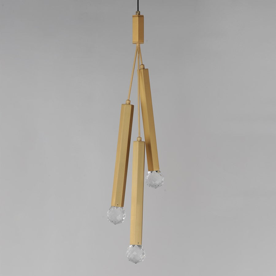 ET2 Lighting Allumettes 3Lt Multi-Lt Pendant, Gld/Clear Crystal