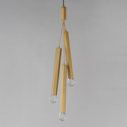 ET2 Lighting Allumettes 3Lt Multi-Lt Pendant, Gld/Clear Crystal
