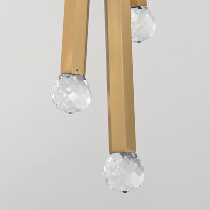ET2 Lighting Allumettes 3Lt Multi-Lt Pendant, Gld/Clear Crystal