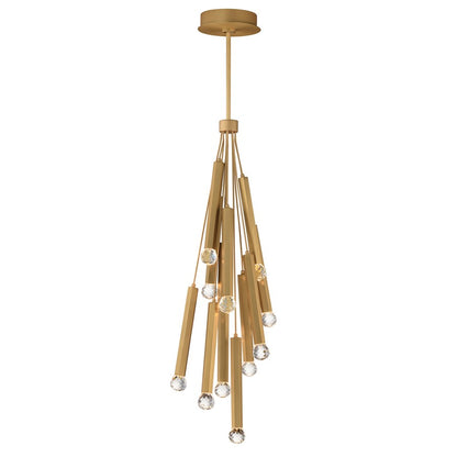 ET2 Lighting Allumettes 12Lt Multi-Lt Pendant, Gld/Clear Crystal - E23347-122GLD
