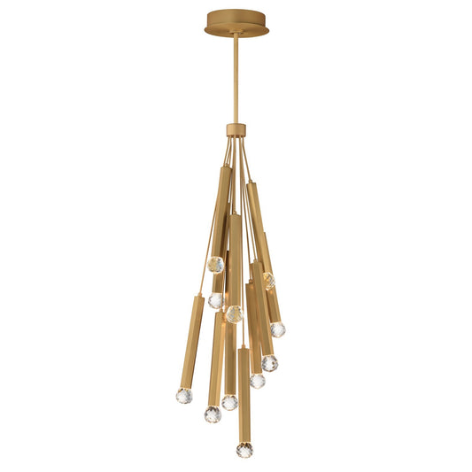 ET2 Lighting Allumettes 12Lt Multi-Lt Pendant, Gld/Clear Crystal