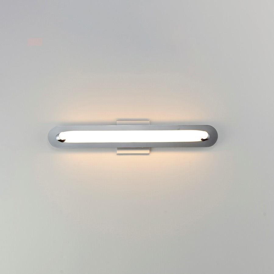 ET2 Lighting Loop 1 Light 24" LED Wall Sconce, Chrome/White