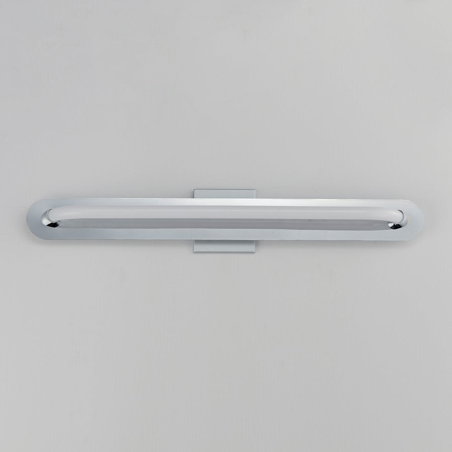 ET2 Lighting Loop 1 Light 30" LED Wall Sconce, Chrome/White