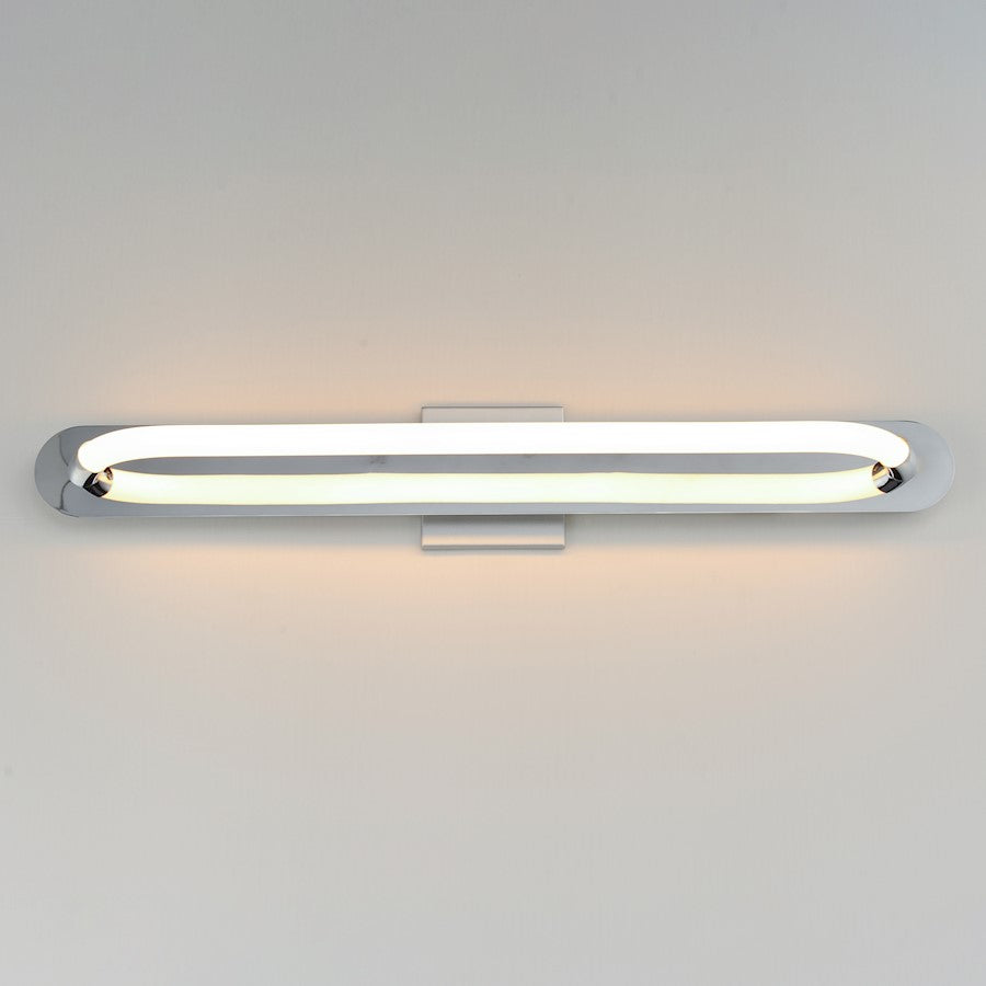 ET2 Lighting Loop 1 Light 30" LED Wall Sconce, Chrome/White