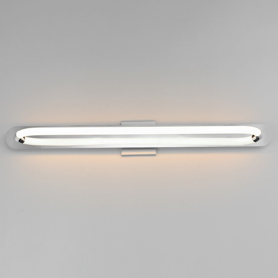 ET2 Lighting Loop 1 Light 36" LED Wall Sconce, Chrome/White