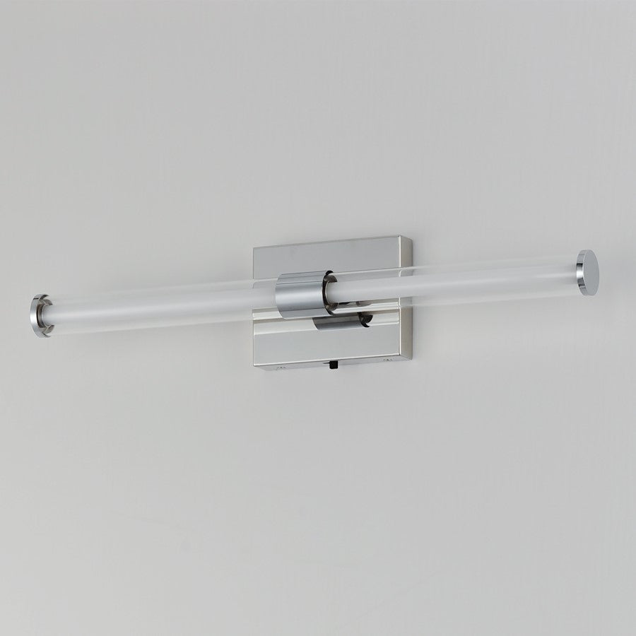 ET2 Lighting Fuse 1Lt 24" LED Bath Vanity/CCT, Chrome/Clear/White