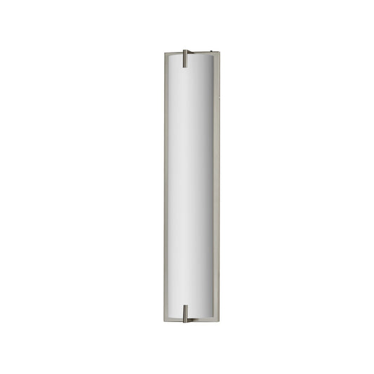 ET2 Alto 24in 1-Light Bath Sconce | Modern Satin Nickel and White PC | Bathroom Vanity & Powder Room | 5 x 24 x 3 in | Model E23452-SN