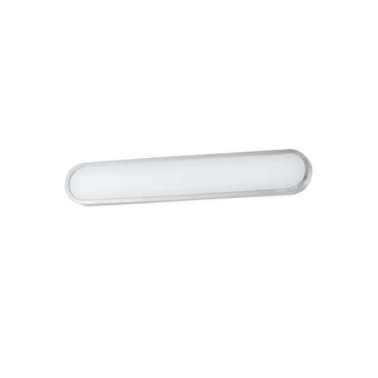 ET2 Latitudes 30in 1-Light Bath Sconce | Modern Satin Nickel and White Acrylic | Bathroom Vanity & Hallway | 5.75 x 30 in | Model E23463-SN