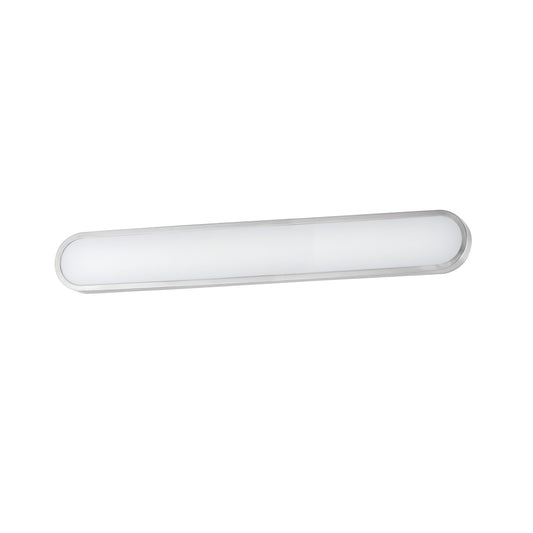 ET2 Latitudes 36in 1-Light LED Bath Sconce | Modern Satin Nickel and White Acrylic | Bathroom Vanity & Hallway | 5.75 x 36 in | Model E23464-SN