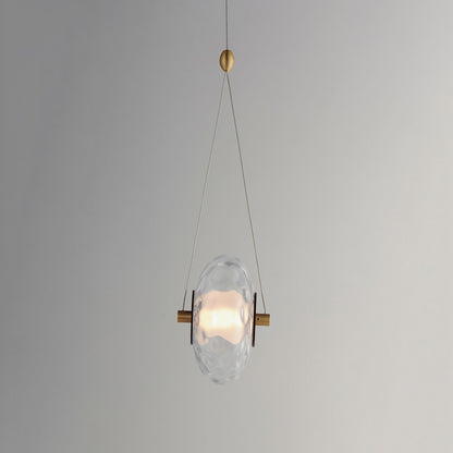 ET2 Lighting Amulet 1 Light LED Pendant, Black/Brass/Clear