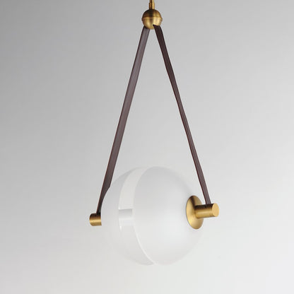 1 Light LED Pendant, Brass/Frosted