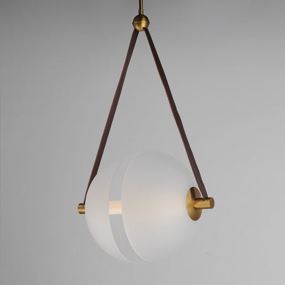 1 Light LED Pendant, Brass/Frosted